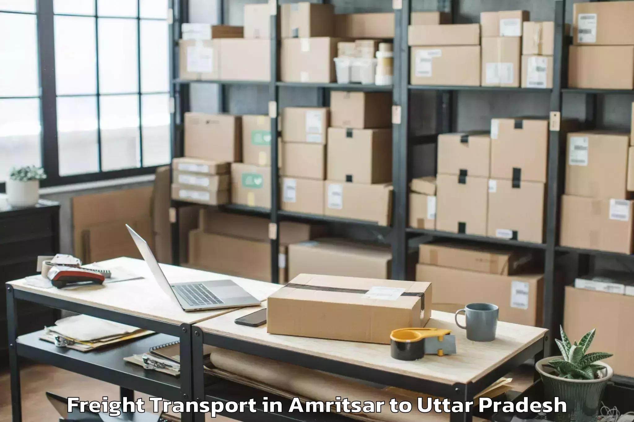 Leading Amritsar to Gahmar Freight Transport Provider